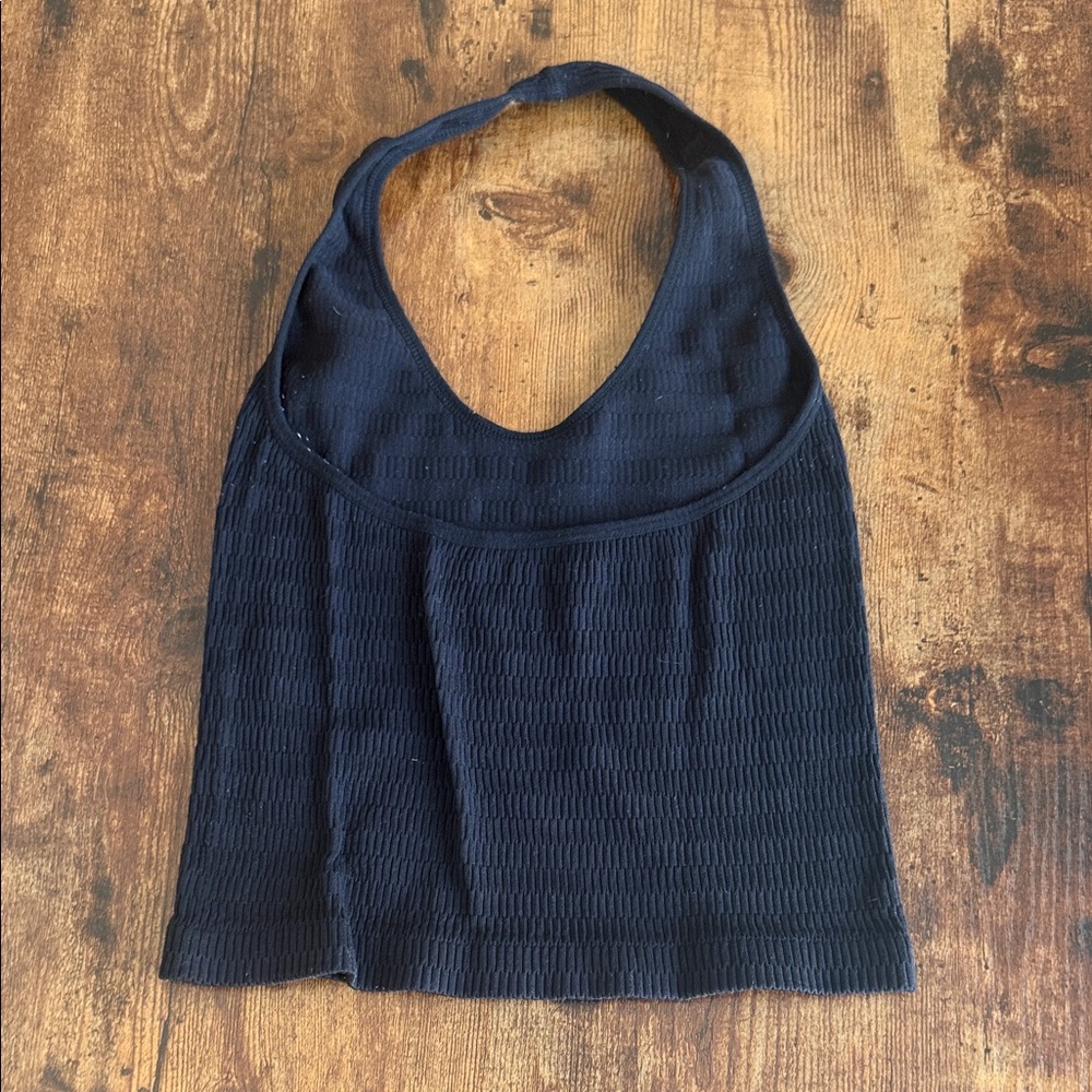 Black Knit Racerback Tank Top - Picture 2 of 3